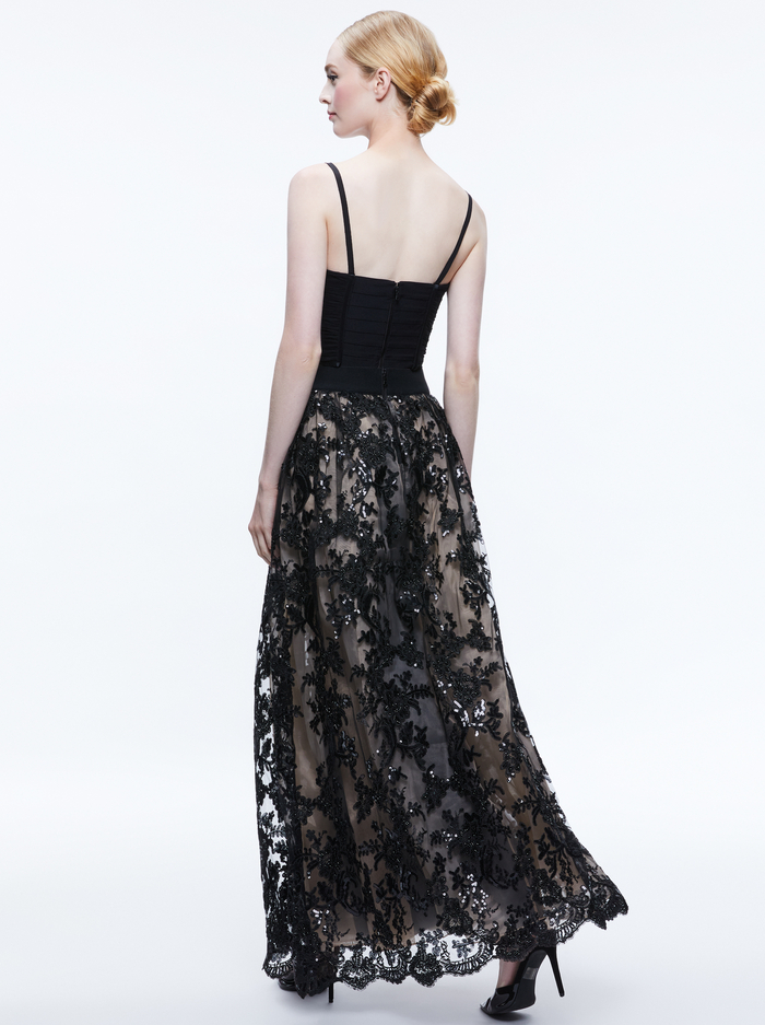 TINA EMBELLISHED GOWN SKIRT - BLACK image 1 - Alice And Olivia
