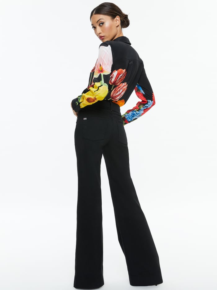 WILLA SILK BLOUSE - LE PARISIEN BLACK image 2 - Alice And Olivia