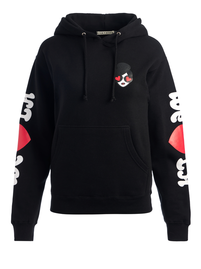 WE HEART LA HOODIE - BLACK image 5 - Alice And Olivia