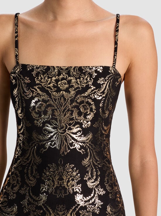 MOONLIT ROCOCO BLACK-FIFI MINI DRESS