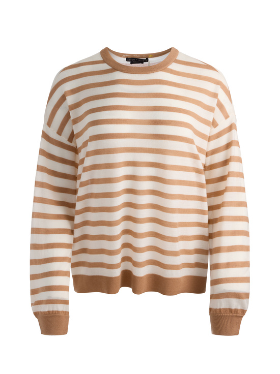 SOFT WHITE/PRALINE-MITCHELL WOOL PULLOVER