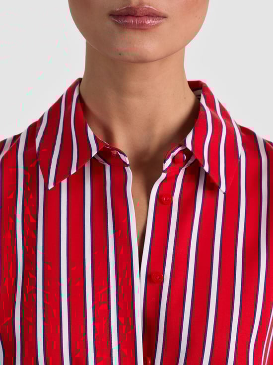 TEAKWOOD CHILI PEPPER-DIMITRA OVERSIZED BUTTON DOWN