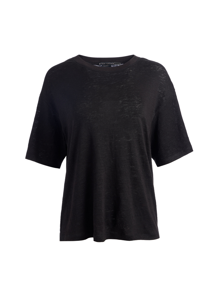 EVAN OVERSIZED TEE - BLACK image 5 - Alice And Olivia