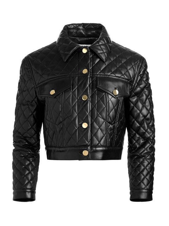 BLACK-CHLOE VGN QUILTED BOXY CRP JACKET