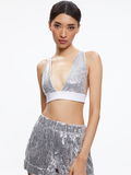 ERA SEQUIN EMBELLISHED BRA TOP - SILVER