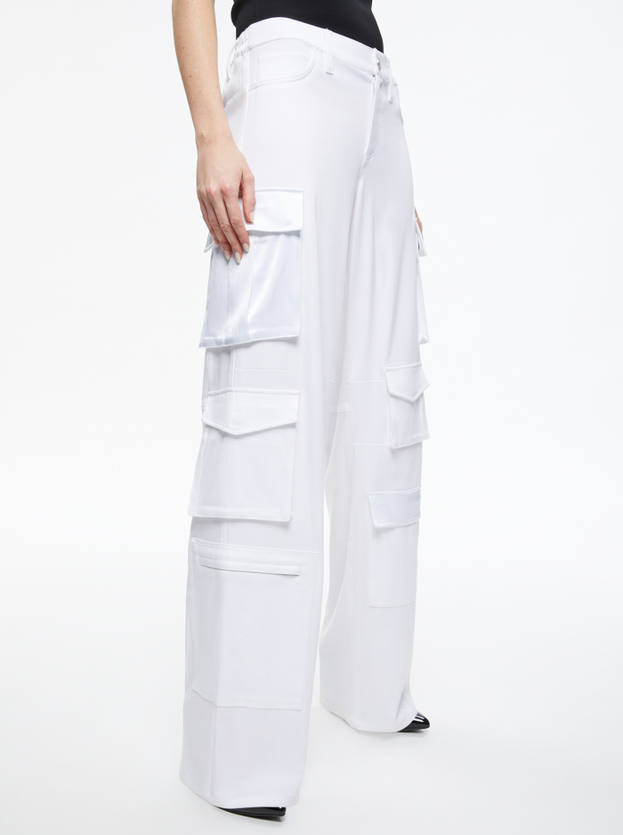 LUIS CARGO PANT - WHITE - Alice And Olivia
