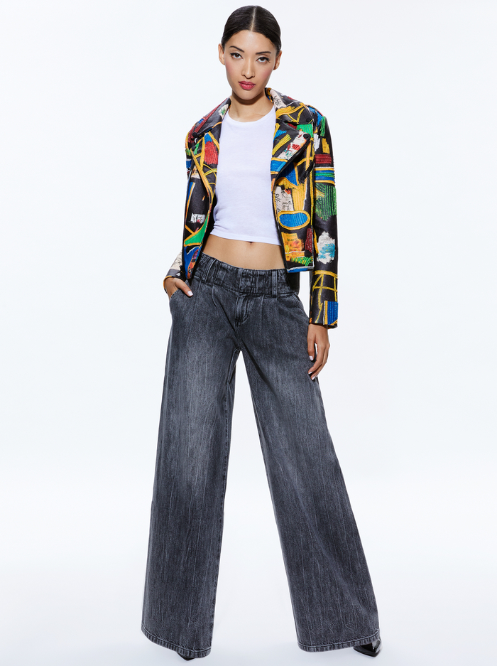 A+O X BASQUIAT CODY EMBELLISHED LEATHER JACKET - LIBERTY image 2 - Alice And Olivia