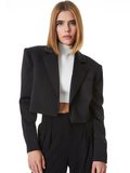 SHAN CROPPED BLAZER - BLACK