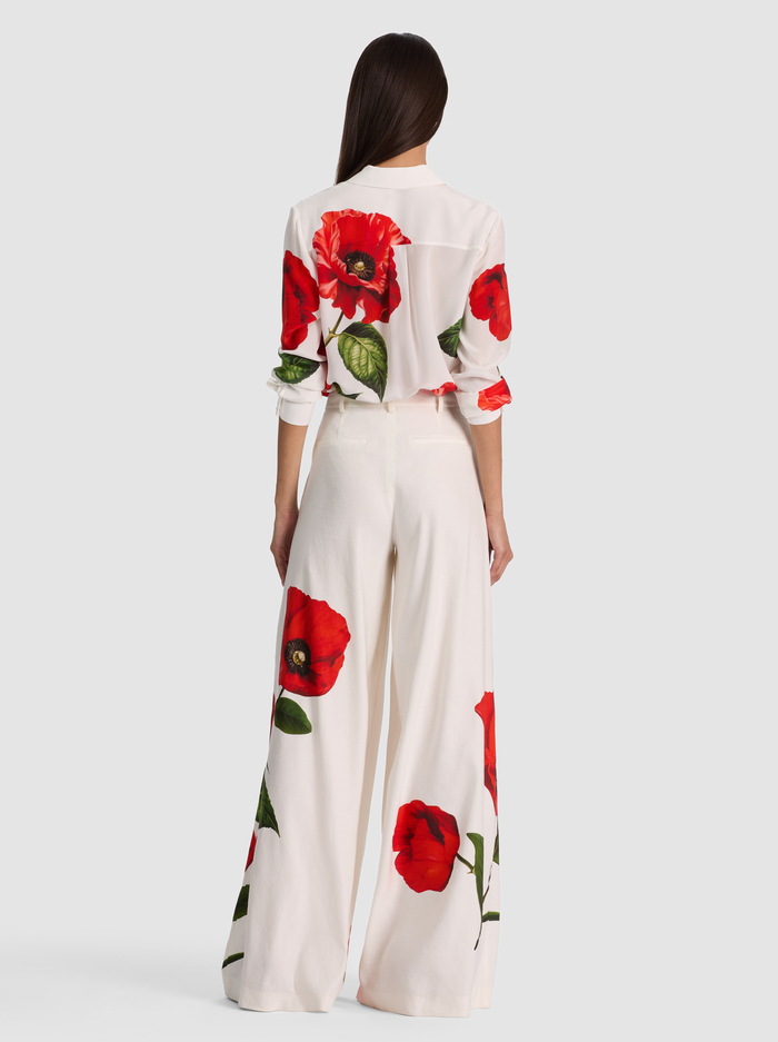 BLAIRE PLEATED LINEN PANT - SUMMER POPPY image 3 - ALICE + OLIVIA