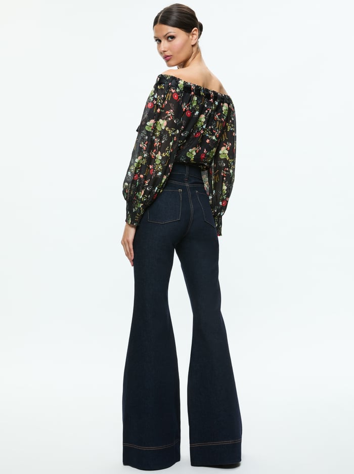 ALTA OFF THE SHOULDER TOP - BLUSH KISS BLACK image 2 - Alice And Olivia