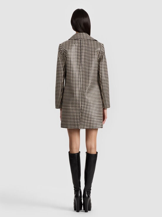 BLACK/BISCOTTI-LOGAN VEGAN COAT