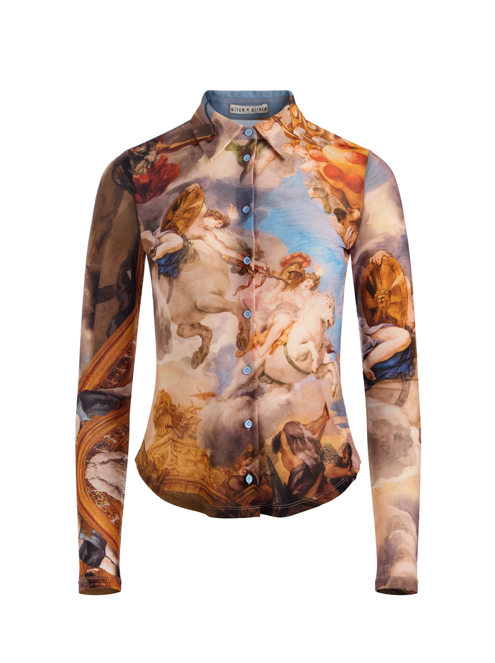 JADE BUTTON FRONT TOP - RENAISSANCE FAIR image 6 - Alice And Olivia