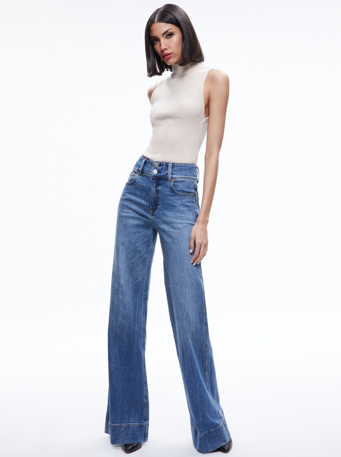 DARCEY TURTLENECK SWEATER TANK - ALMOND HEATHER image 4 - Alice And Olivia