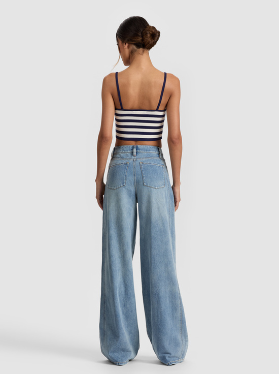 INDIGO/SOFT WHITE-MAUDE STRIPED BRALETTE