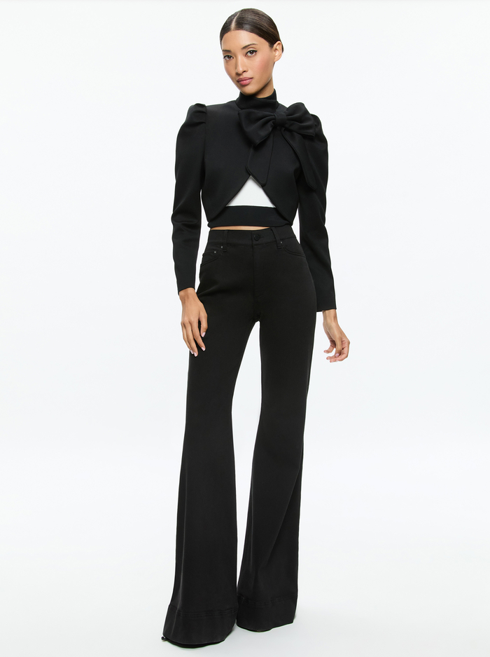 ADDISON BOW JACKET - BLACK/BLACK image 1 - Alice And Olivia