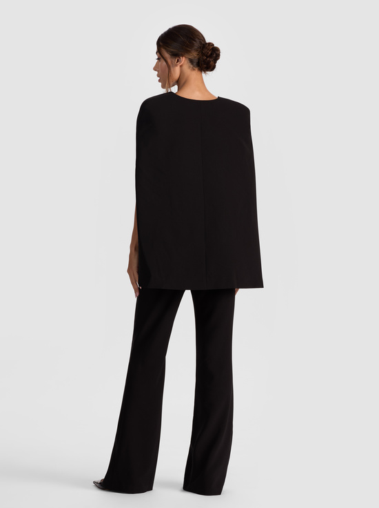 BLACK-NOVA CAPE JUMPSUIT