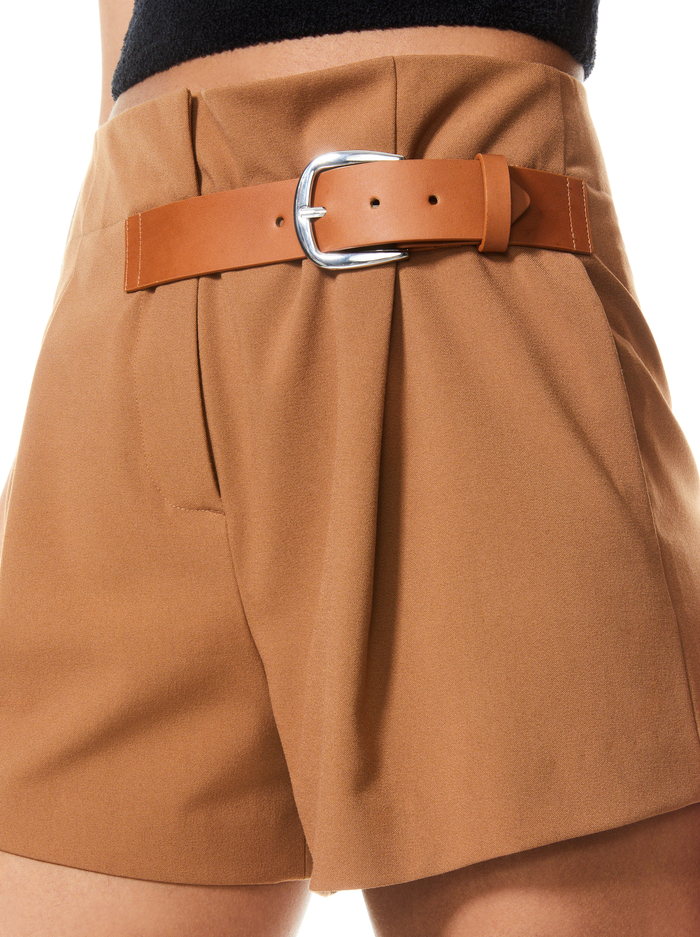 ADELINA BELTED SHORT - CAMEL image 3 - ALICE + OLIVIA
