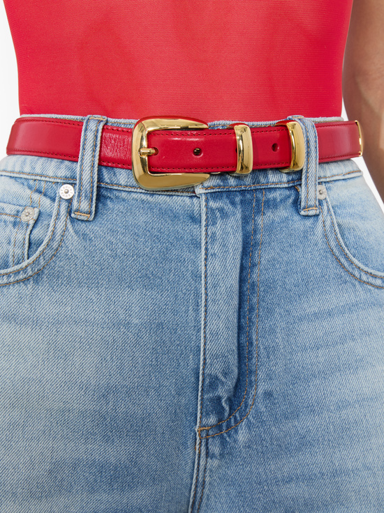 BRIGHT RUBY/GOLD-HAYDEN BUCKLE BELT