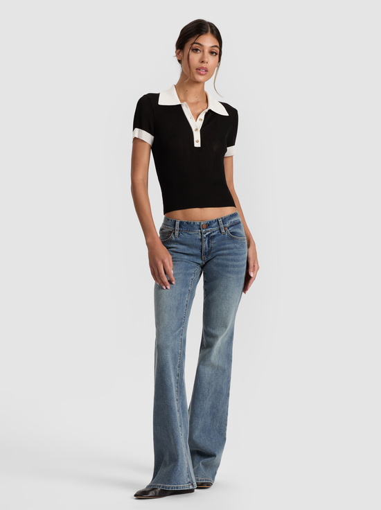 BLACK/SOFT WHITE-MARTHA POLO