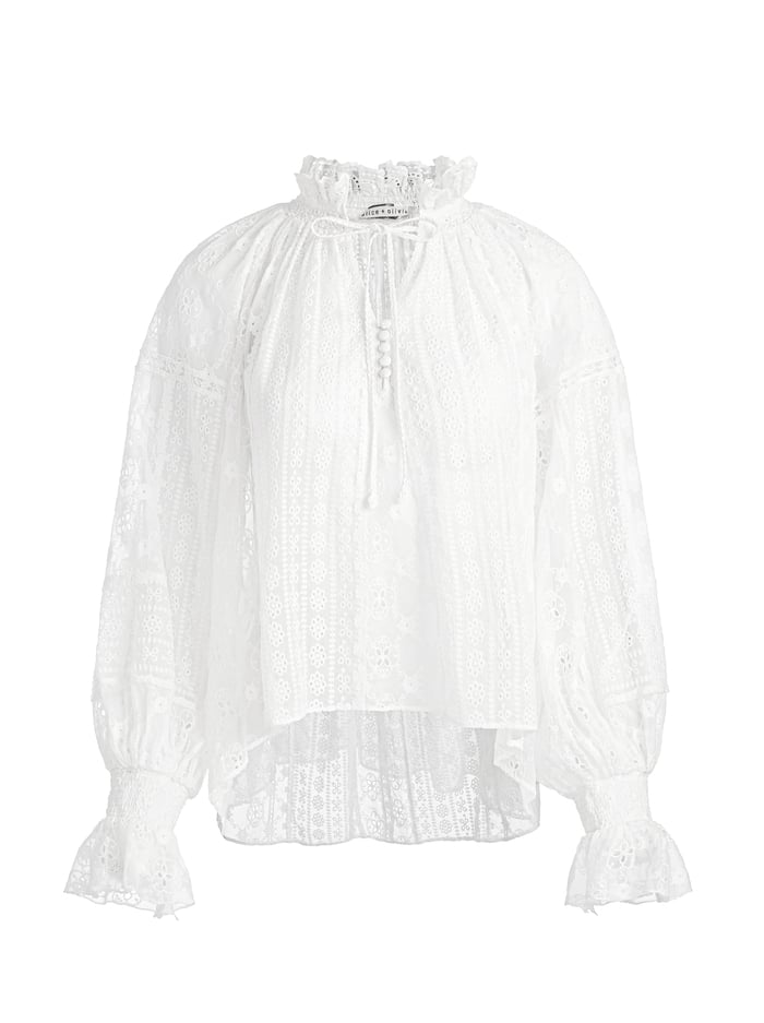 NORAH EYELET BLOUSE - OFF WHITE image 5 - Alice And Olivia