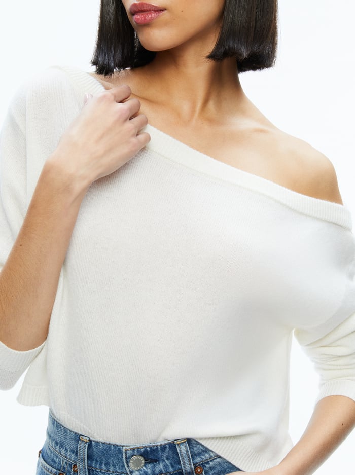SHERRELL CASHMERE PULLOVER - ECRU image 3 - Alice And Olivia