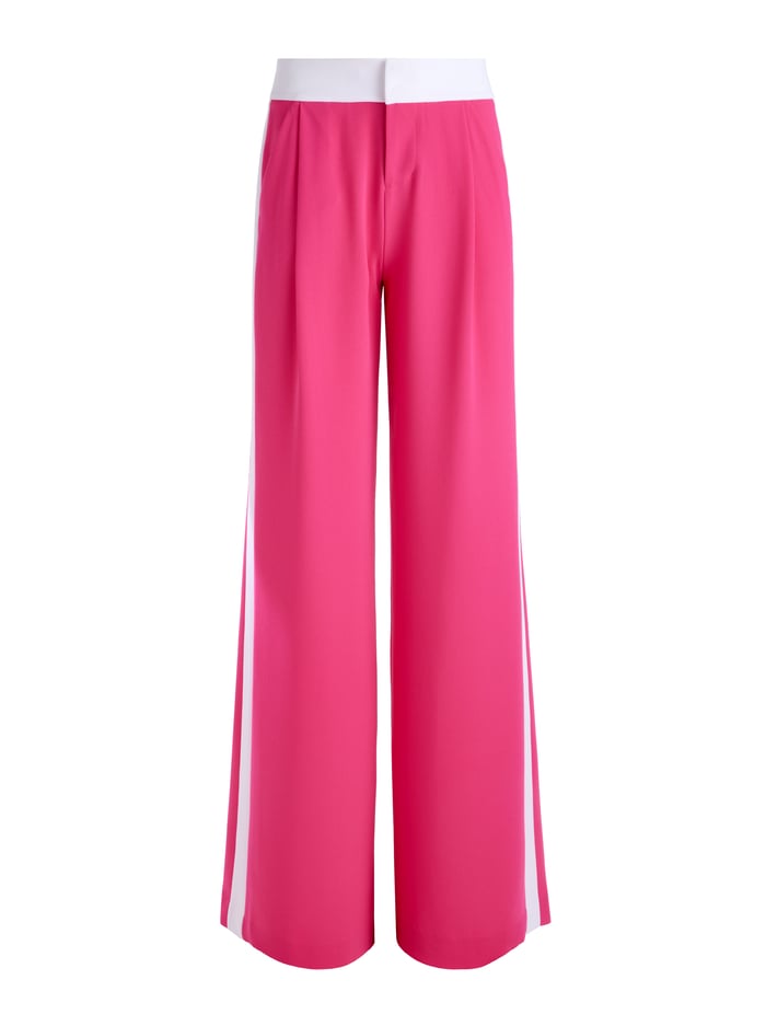 ERIC MID RISE PANT WITH TUX STRIPE - CANDY image 4 - Alice And Olivia