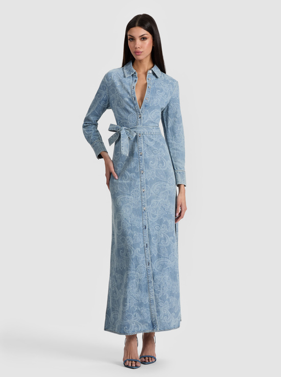 LASER PAISLEY-CHASSIDY DENIM SHIRT DRESS
