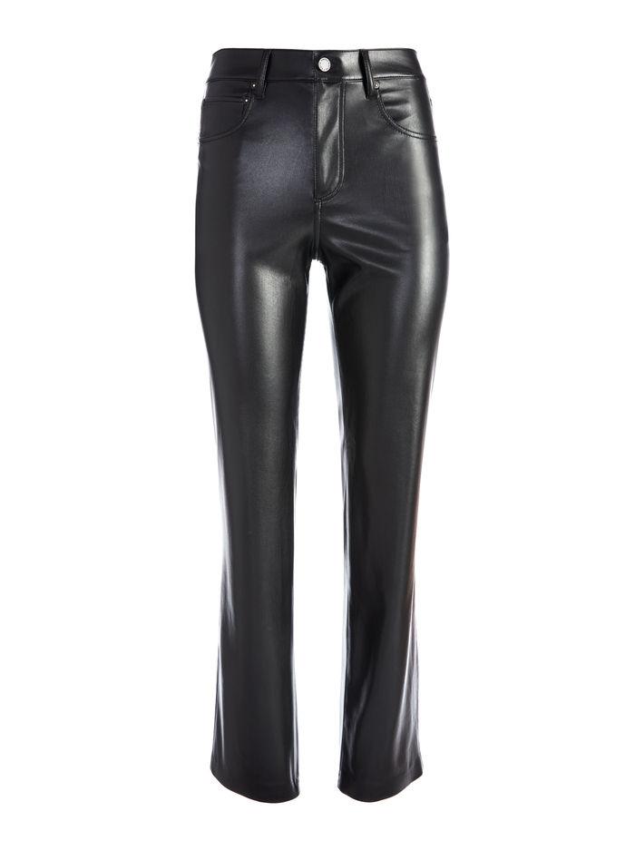 AMAZING VEGAN LEATHER BOYFRIEND PANT - BLACK image 5 - Alice And Olivia