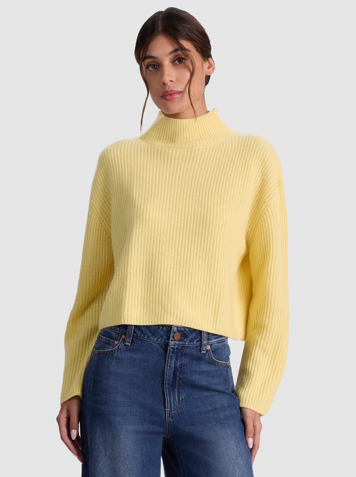 NANCE RIBBED TURTLENECK - BUTTER - ALICE + OLIVIA