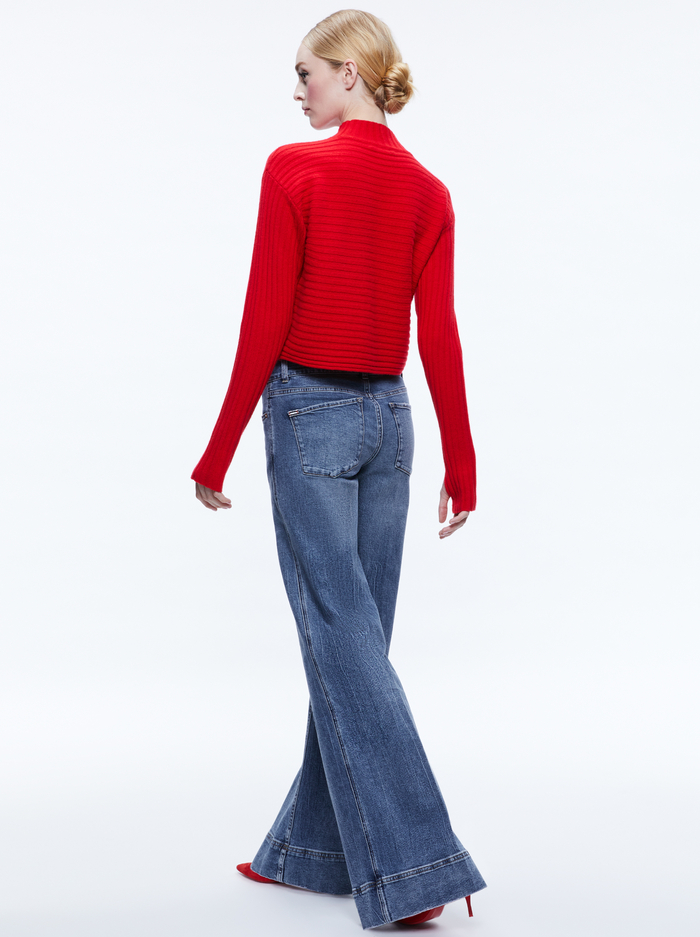 TAVILL MOCK NECK PULLOVER - PERFECT RUBY image 1 - Alice And Olivia