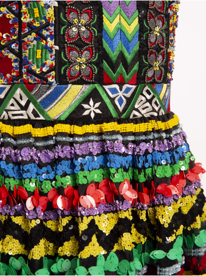 CASANDRA SEQUIN V-NECK BALL GOWN - MULTI image 4 - ALICE + OLIVIA