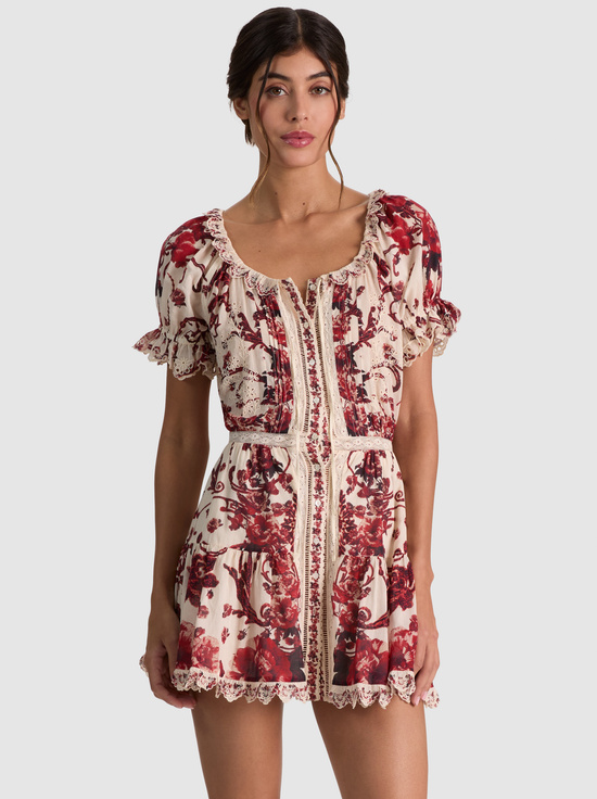 ORCHARD GLOW-MCLAINE PUFF SLEEVE MINI DRESS