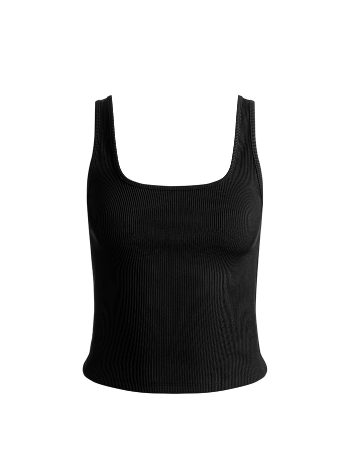 DARYN RIBBED TANK - BLACK image 5 - ALICE + OLIVIA