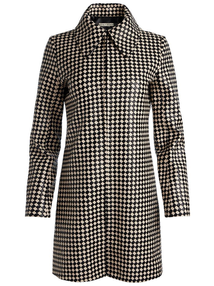 LOGAN VEGAN COAT - BLACK/BISCOTTI image 5 - Alice And Olivia