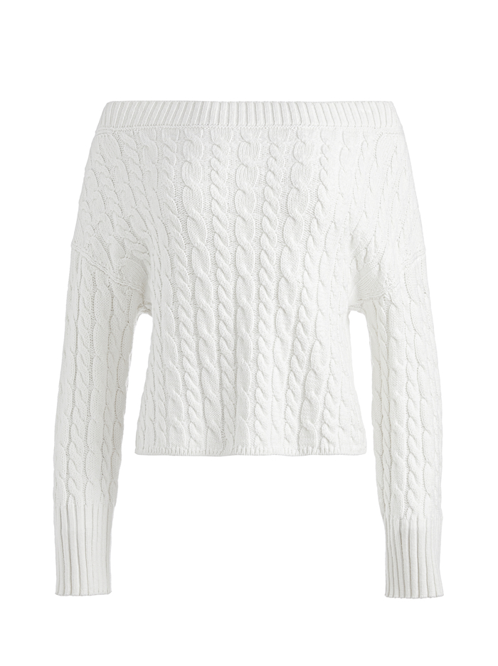 INA CABLE KNIT SWEATER - ECRU image 5 - Alice And Olivia