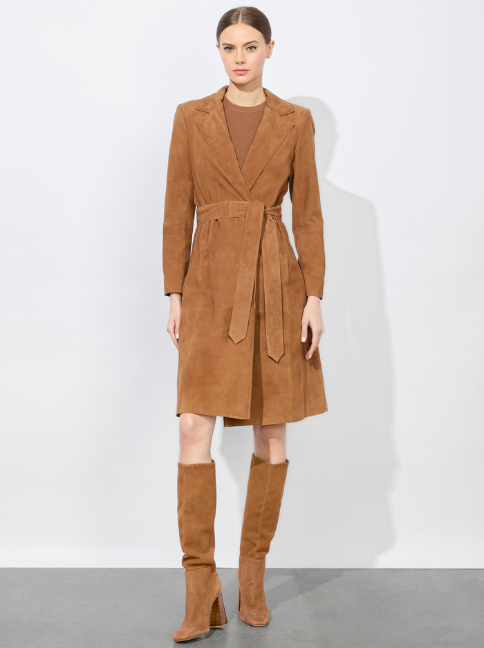 KARLEY SUEDE COAT - CAMEL image 1 - Alice And Olivia