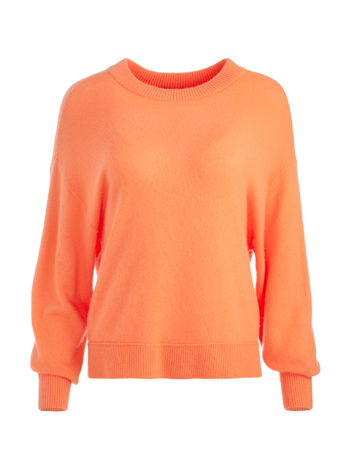 DENVER ROUND HEM SWEATER       - NEON ORANGE image 5 - Alice And Olivia