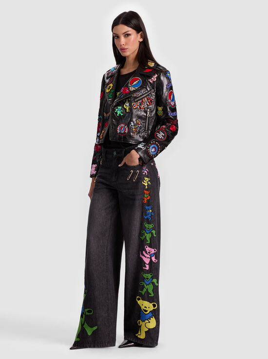 BLACK/MULTI-A+O X GRATEFUL DEAD CODY VEGAN MOTO JACKET