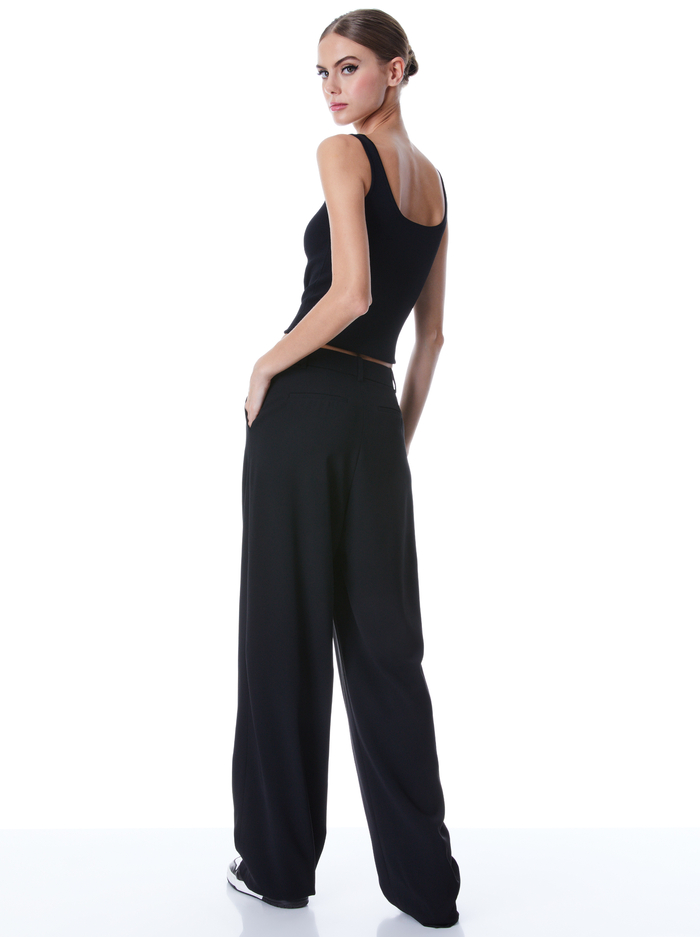 POMPEY HIGH WAISTED PLEATED PANTS - BLACK image 1 - Alice And Olivia