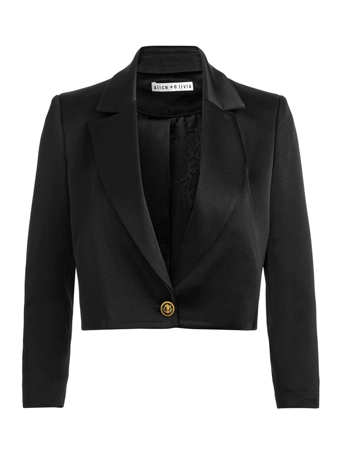ESTHER VELVET CAPE BLAZER - BLACK image 5 - Alice And Olivia