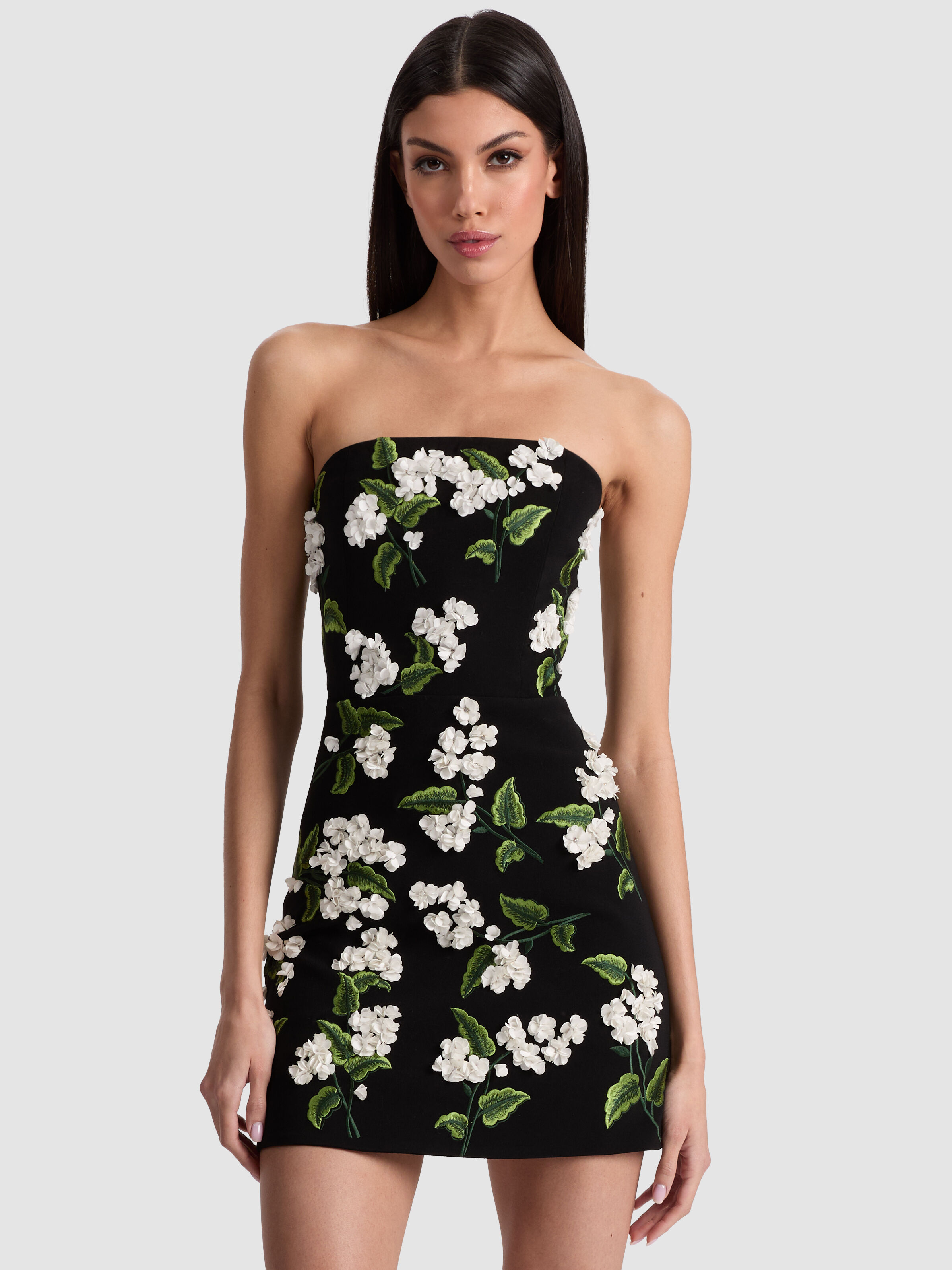 Alice OlIvia フラワーミニドレス Alice+Olivia - 良品 alice + olivia アリスオリビア サテン