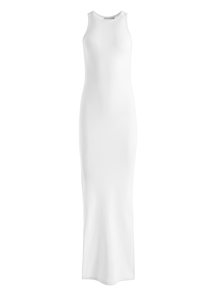 PANIA RACERBACK RIBBED SIDE SLIT MAXI DRESS - OFF WHITE image 5 - Alice And Olivia