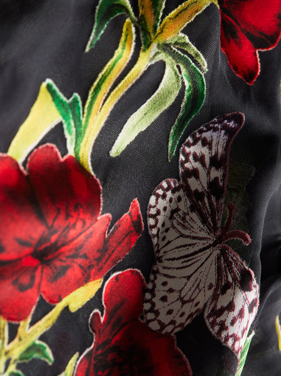 IN THE WIND FLORAL-DELAINA VELVET TOP