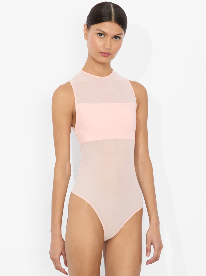 BANDEAU SLEEVELESS BODYSUIT - PINK BLOOM - Alice And Olivia