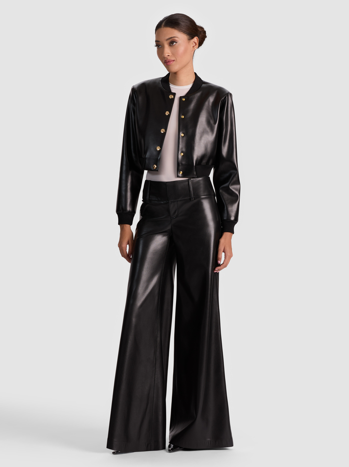 BARTON VEGAN BOMBER JACKET - BLACK image 1 - Alice And Olivia