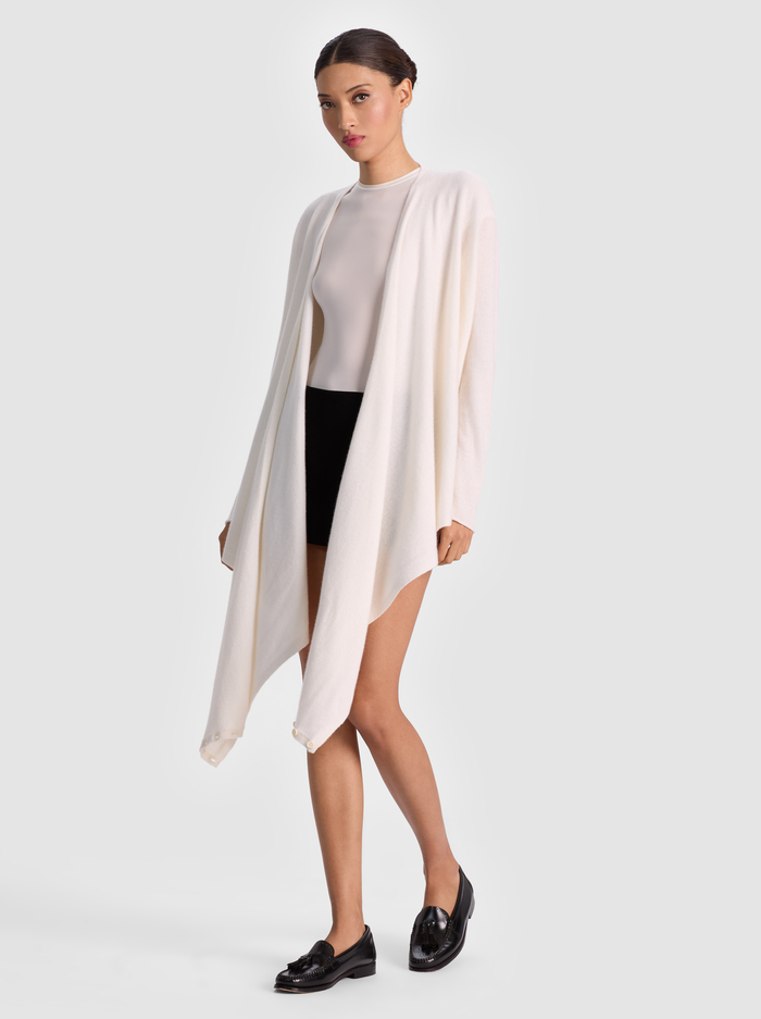 JULES CASHMERE DRAPED PULLOVER - ECRU image 4 - Alice And Olivia