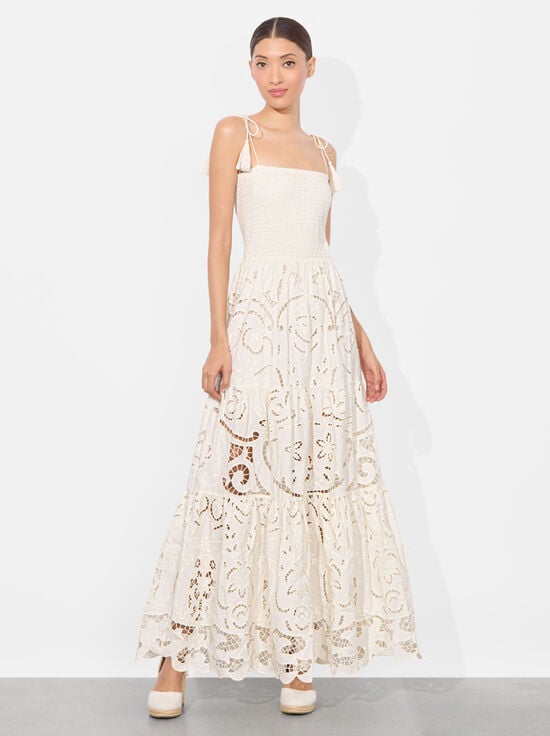 OFF WHITE-MARNA TIERED MAXI DRESS