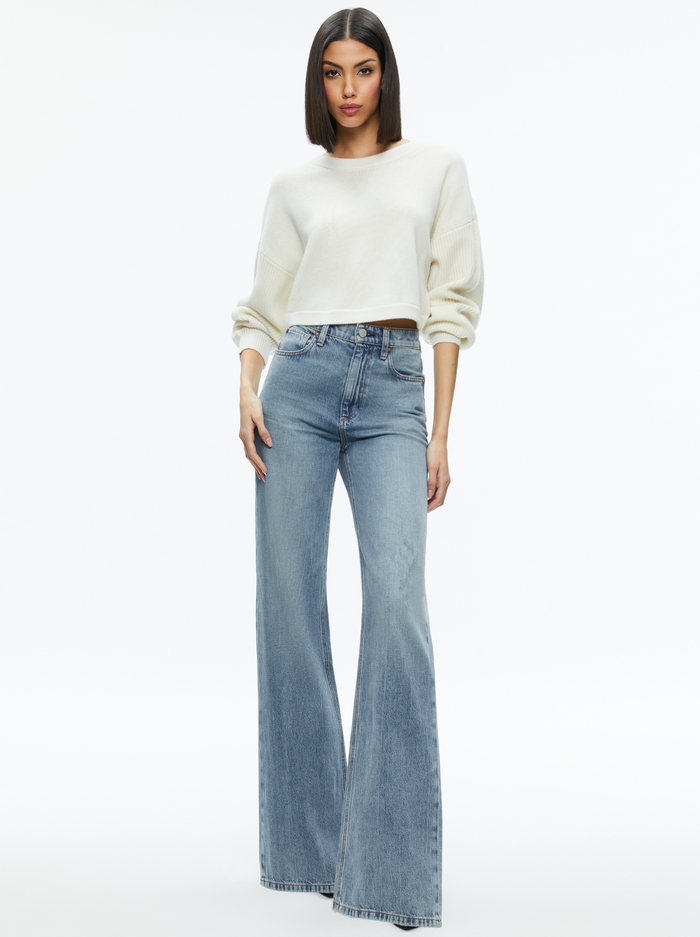 POSEY CREWNECK SWEATER - ECRU image 2 - Alice And Olivia