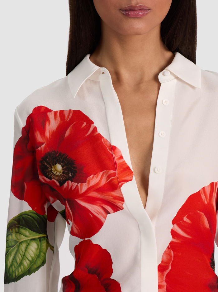 WILLA SILK BLOUSE - SUMMER POPPY image 3 - ALICE + OLIVIA