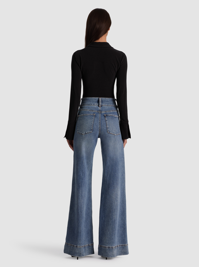 FREYA BUTTON DOWN BODYSUIT - BLACK image 2 - ALICE + OLIVIA